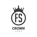 FS Letter Logo Design with Circular Crown