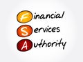 FSA - Financial Services Authority acronym Royalty Free Stock Photo