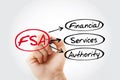 FSA - Financial Services Authority acronym Royalty Free Stock Photo