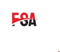 FSA Letter Initial Logo Design Vector Illustration