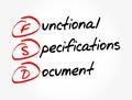 FSD - Functional Specifications Document, concept background Royalty Free Stock Photo