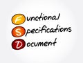 FSD - Functional Specifications Document, concept background Royalty Free Stock Photo