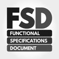 FSD - Functional Specifications Document, concept background Royalty Free Stock Photo