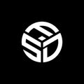 FSD letter logo design on black background. FSD creative initials letter logo concept. FSD letter design Royalty Free Stock Photo