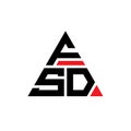 FSD triangle letter logo design with triangle shape. FSD triangle logo design monogram. FSD triangle vector logo template with red Royalty Free Stock Photo