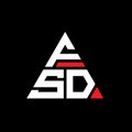 FSD triangle letter logo design with triangle shape. FSD triangle logo design monogram. FSD triangle vector logo template with red Royalty Free Stock Photo