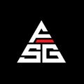 FSG triangle letter logo design with triangle shape. FSG triangle logo design monogram. FSG triangle vector logo template with red Royalty Free Stock Photo