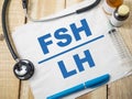 FSH, text words typography written on paper, health and medical Royalty Free Stock Photo