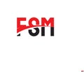 FSM Letter Initial Logo Design Vector Illustration Royalty Free Stock Photo