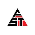 FST triangle letter logo design with triangle shape. FST triangle logo design monogram. FST triangle vector logo template with red Royalty Free Stock Photo
