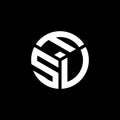 FSV letter logo design on black background. FSV creative initials letter logo concept. FSV letter design