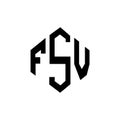 FSV letter logo design with polygon shape. FSV polygon and cube shape logo design. FSV hexagon vector logo template white and