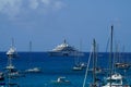 The 533 ft Eclipse superyacht anchored off Gustavia, the capital of Saint Barthelemy