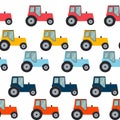 Ftat Tractor Seamless Pattern Background Vector Illustration Royalty Free Stock Photo