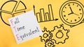 FTE full-time equivalency is shown using a text Royalty Free Stock Photo