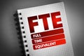 FTE - Full Time Equivalent acronym Royalty Free Stock Photo