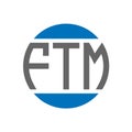 FTM letter logo design on white background. FTM creative initials circle logo concept. FTM letter design Royalty Free Stock Photo