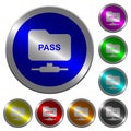 Ftp authentication password luminous coin-like round color buttons