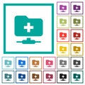 FTP create folder flat color icons with quadrant frames