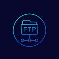 ftp folder line vector icon Royalty Free Stock Photo