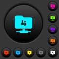 FTP group dark push buttons with color icons
