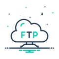 Mix icon for Ftp, protocol and folder Royalty Free Stock Photo