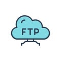 Color illustration icon for ftp, userinterface and content Royalty Free Stock Photo