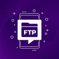 ftp icon with a smart phone Royalty Free Stock Photo
