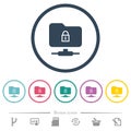 FTP lock flat color icons in round outlines Royalty Free Stock Photo