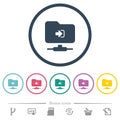 FTP login flat color icons in round outlines Royalty Free Stock Photo