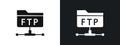 FTP navigate up icon linear graphics set vector in black Royalty Free Stock Photo