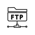 FTP navigate up icon linear vector graphics sign Royalty Free Stock Photo