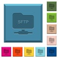 FTP over SSH engraved icons on edged square buttons