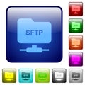 FTP over SSH color square buttons Royalty Free Stock Photo