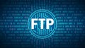 FTP Protocol: Secure Data Transfer & Hosting. Concept Secure File Transfer Protocol, Data Royalty Free Stock Photo