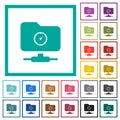 FTP quota flat color icons with quadrant frames