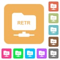 FTP retrieve file rounded square flat icons