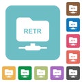 FTP retrieve file rounded square flat icons