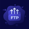 ftp, upload to server icon, vector design Royalty Free Stock Photo