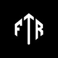 FTR letter logo design with polygon shape. FTR polygon and cube shape logo design. FTR hexagon vector logo template white and Royalty Free Stock Photo