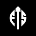 FTS circle letter logo design with circle and ellipse shape. FTS ellipse letters with typographic style. The three initials form a Royalty Free Stock Photo