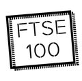 FTSE 100 stamp on white Royalty Free Stock Photo