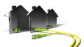 FTTH, Fiber To The Home 3D Illustration