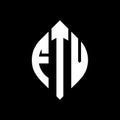 FTV circle letter logo design with circle and ellipse shape. FTV ellipse letters with typographic style. The three initials form a Royalty Free Stock Photo