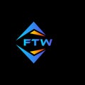 FTW abstract technology logo design on Black background. FTW creative initials letter logo concept