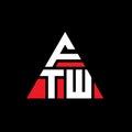 FTW triangle letter logo design with triangle shape. FTW triangle logo design monogram. FTW triangle vector logo template with red