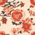 Fu and Shou Harmony with seamless pattern