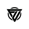 FU UF Trianagle Circle Logo Design Concept FU UF Triangle Logo