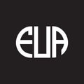 FUA letter logo design on black background. FUA creative initials letter logo concept. FUA letter design Royalty Free Stock Photo