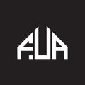 FUA letter logo design on black background. FUA creative initials letter logo concept. FUA letter design Royalty Free Stock Photo
